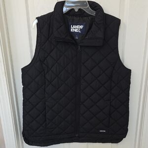 Lands' End Classic Black Quilted Vest